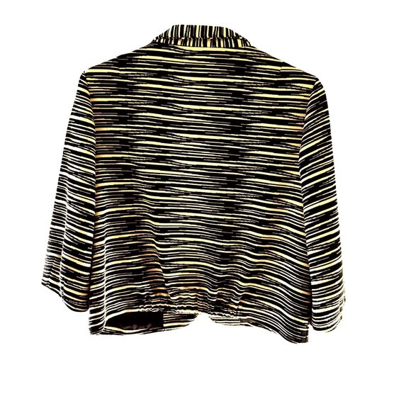 Trina Turk Jacket Size 6 Black Cream Abstract Cropped Blazer Vintage USA Made - Picture 11 of 13